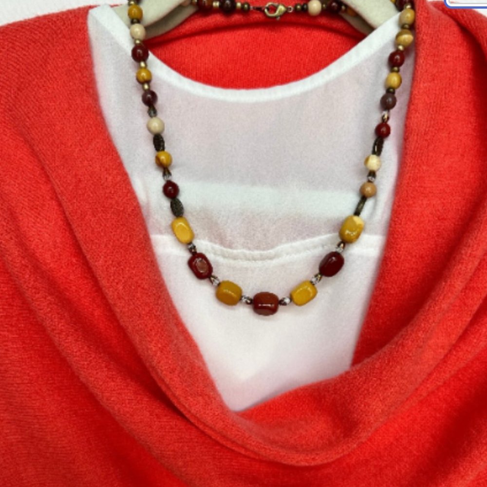 Coral Beaded Necklace and Earring Set NWT